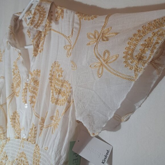 NWT Anthropologie Kindred Petite Women's Maxi Dress White Embroidery Size PL - Picture 11 of 16